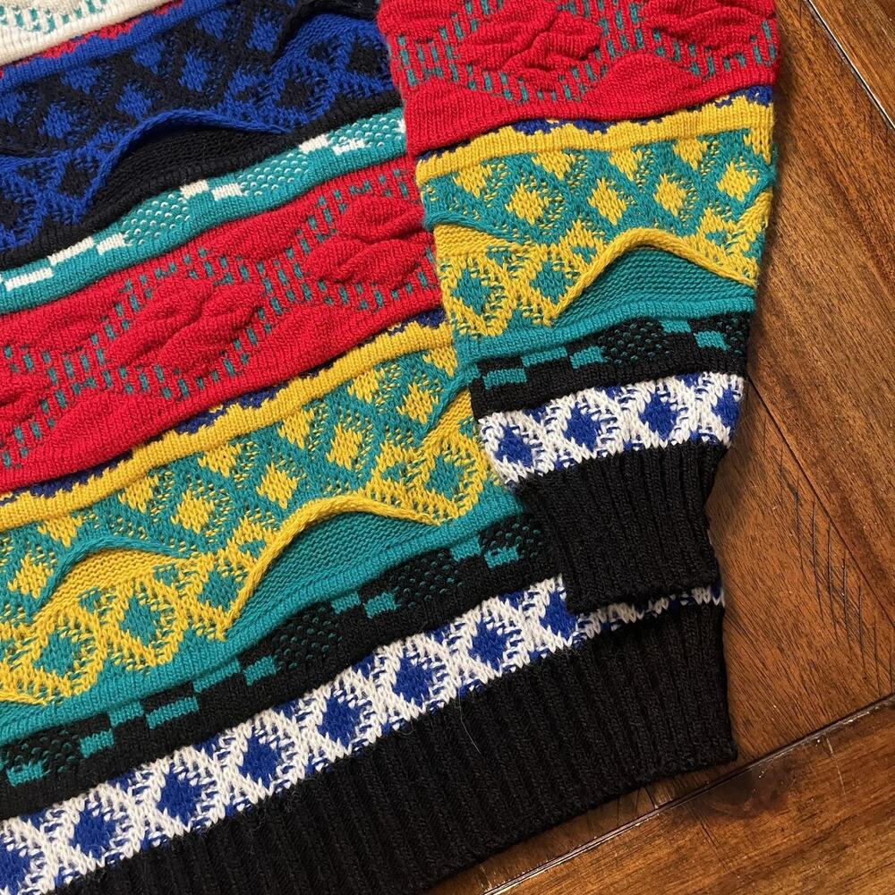 Chapel Hill Sweater Mens Large Multicolor 3D Textured Knit Crewneck Pullover - Picture 4 of 7